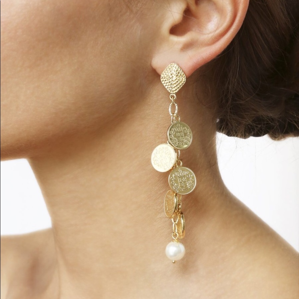 18K Gold Plated Coin Earrings